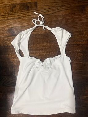 Garage White Halter Tank Top